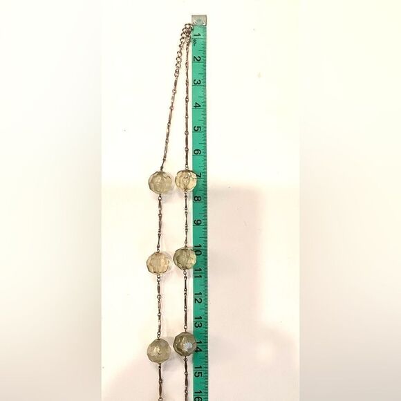 Citrine Simulated Acrylic Crystal like Faceted Necklace Large Orb Extra Long - Picture 4 of 5